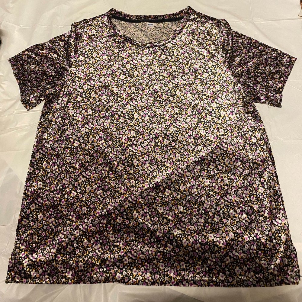 Velvet Flower Print T-Shirt